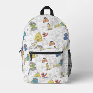 Sesame Street Vintage Comic Patroon Bedrukte Rugzak