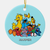 Sesame Street-vrienden | Aangepaste naam & foto Keramisch Ornament (Voorkant)
