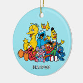 Sesame Street-vrienden | Aangepaste naam & foto Keramisch Ornament (Links)
