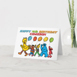 Sesame Street Vrienden Ballonnen Verjaardag  Kaart