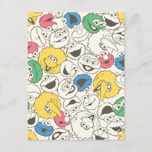 Sesame Street-vrienden   Big Head Core-patroon Briefkaart