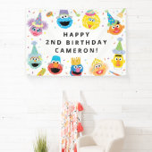 Sesame Street Vrienden Confetti Verjaardag Spandoek (Insitu)