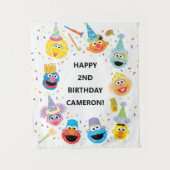Sesame Street Vrienden Confetti Verjaardag Verwelk Wandkleed (Voorkant)