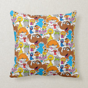 Sesame Street-vrienden Doodley-patroon Kussen