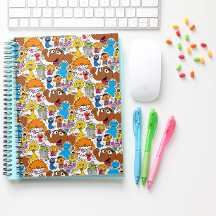 Sesame Street Vrienden Doodley Patroon Notitieboek