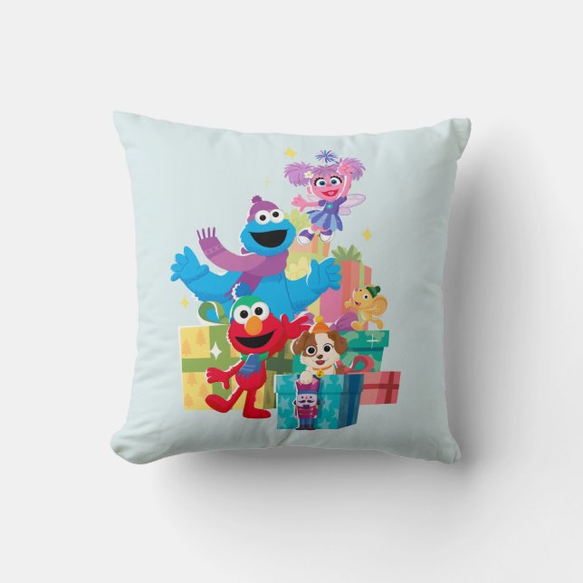 Sesame Street-vrienden en -cadeaus Kussen (Voorkant)