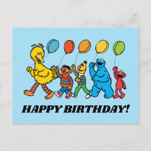 Sesame Street-vrienden   Feestballonnen Briefkaart