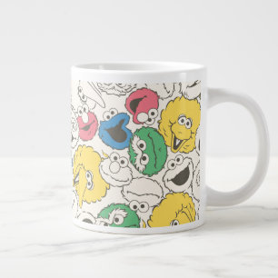 Sesame Street-vrienden   Groot hoofd kernpatroon Grote Koffiekop