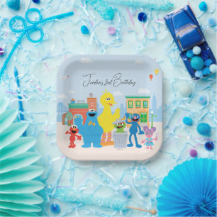 Sesame Street Vrienden Kinderverjaardag Papieren Bordje