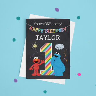 Sesame Street-vrienden Krijtbord Regenboog 1e verj Kaart