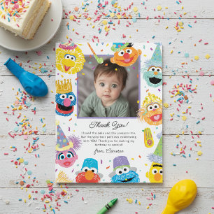 Sesame Street-vrienden Verjaardagsconfetti Bedankkaart