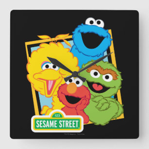 Sesame Street-vrienden Vierkante Klok