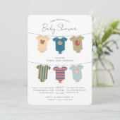 Sesame Street-vriendjes Bodyuits Baby Shower Kaart (Staand voorkant)