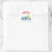 Sesame Street Winter | Prettig Kerstfeest Vierkante Sticker (Tas)