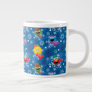 Sesame Street Winter Sneeuwvlok Patroon Grote Koffiekop