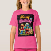  sesampersonages Verjaardagsprinses shirt (Voorkant)