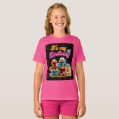 sesampersonages Verjaardagsprinses shirt (Voorkant volledig)
