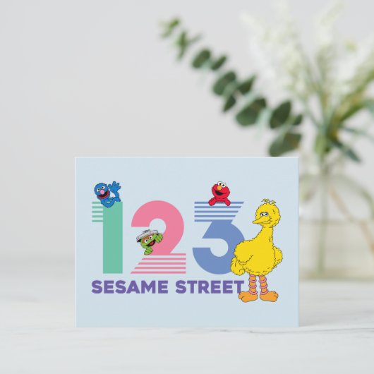Sesamstraat 123 briefkaart (Staand voorkant)