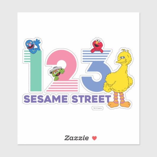Sesamstraat 123 sticker (Vel)