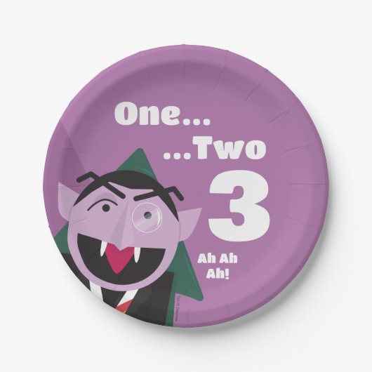 Sesamstraat 3e Derde Verjaardagsfeestje Papieren Bordje (Voorkant)