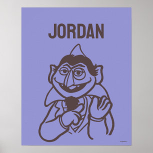 Sesamstraat Aantal von Count Jouw namen toevoe Poster