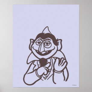 Sesamstraat Aantal von Count Poster