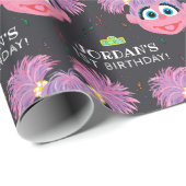 Sesamstraat | Abby Cadabby Birthday Chalkboard Cadeaupapier (Rol Hoek)