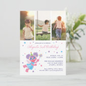 Sesamstraat Abby Cadabby Fotocollage Verjaardag Kaart (Staand voorkant)