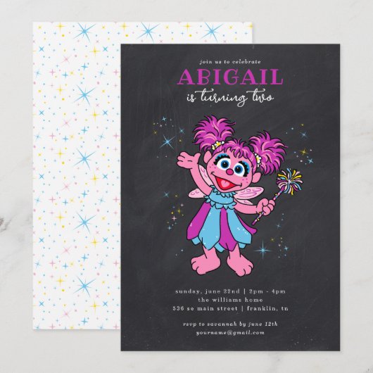 Sesamstraat Abby Cadabby Sparkles Verjaardag Kaart (Voorkant / Achterkant)