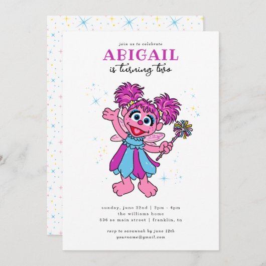 Sesamstraat Abby Cadabby Sparkles Verjaardag Kaart (Voorkant / Achterkant)