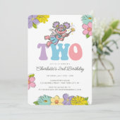 Sesamstraat Abby | Floral 2e verjaardag Kaart (Staand voorkant)