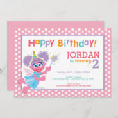 Sesamstraat Abby Polka Dot Verjaardag Kaart (Voorkant / Achterkant)