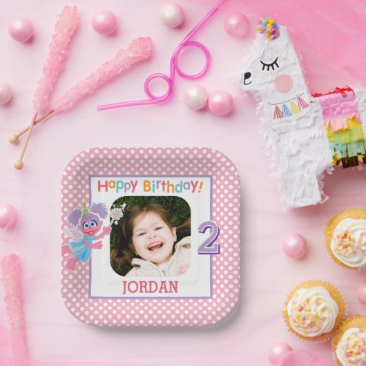 Sesamstraat Abby Polka Dot Verjaardag Papieren Bordje (Feest)