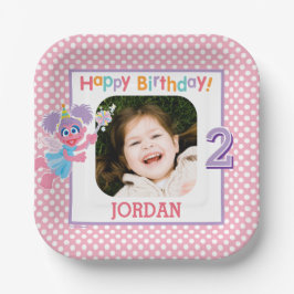 Sesamstraat Abby Polka Dot Verjaardag Papieren Bordje