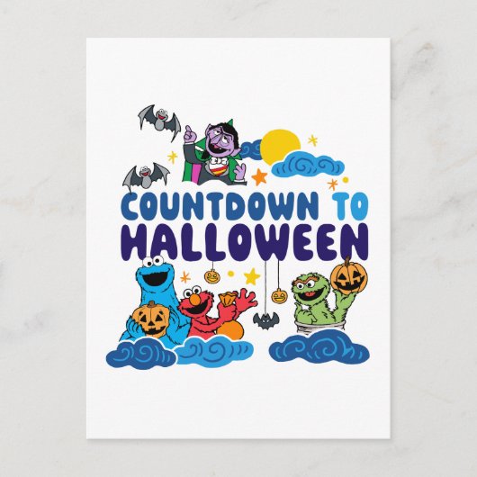 Sesamstraat | Aftellen naar Halloween Briefkaart (Voorkant)