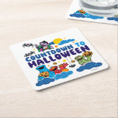 Sesamstraat | Aftellen naar Halloween Kartonnen Onderzetters (Schuin)