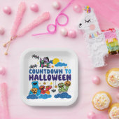 Sesamstraat | Aftellen naar Halloween Papieren Bordje (Feest)