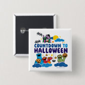 Sesamstraat | Aftellen naar Halloween Vierkante Button 5,1 Cm (Voorkant /achterkant)