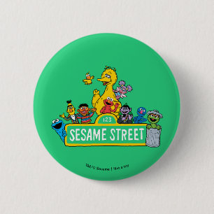 Sesamstraat   Alles rond Sesamstraat Sign Ronde Button 5,7 Cm