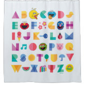 Sesamstraat Alphabet Douchegordijn (Voorkant)