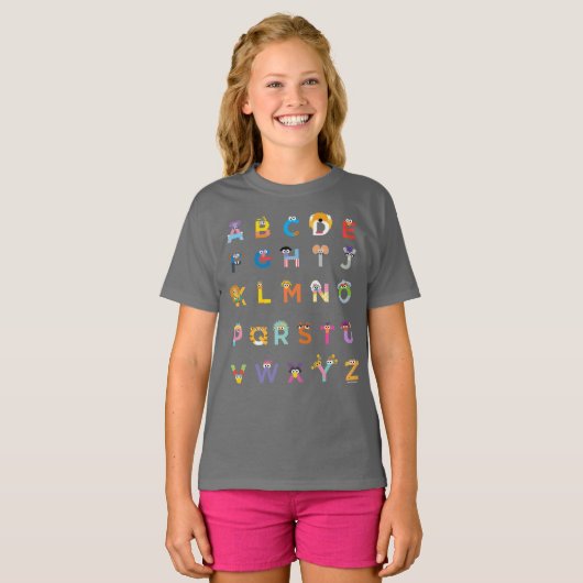  Sesamstraat Alphabet T-shirt (Voorkant volledig)