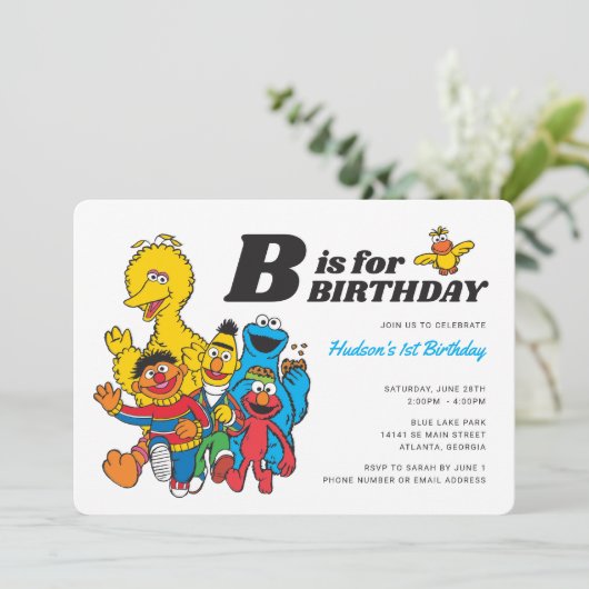 Sesamstraat | B is bestemd voor de vogeljongen Kaart (Staand voorkant)