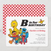 Sesamstraat | B is voor het meisje van de geboorte Kaart (Voorkant / Achterkant)