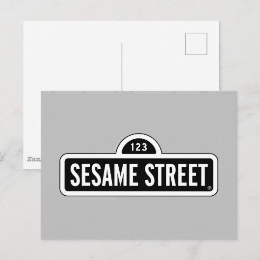 Sesamstraat | B&W Logo Briefkaart (Voorkant / Achterkant)