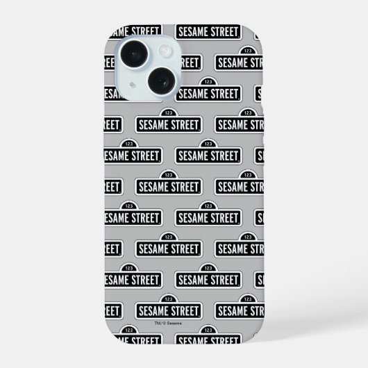 Sesamstraat | B&W Logo iPhone 15 Case (Achterkant)