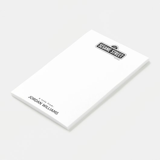 Sesamstraat | B&W Logo | Jouw namen toevoegen Post-it® Notes (Schuin)