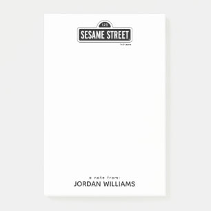 Sesamstraat   B&W Logo   Jouw namen toevoegen Post-it® Notes