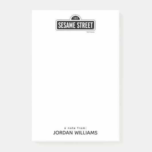 Sesamstraat | B&W Logo | Jouw namen toevoegen Post-it® Notes (Voorkant)