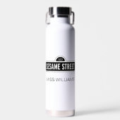 Sesamstraat | B&W Logo | Jouw namen toevoegen Waterfles (Voorkant)