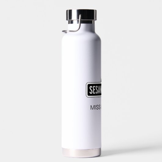 Sesamstraat | B&W Logo | Jouw namen toevoegen Waterfles (Rechts)